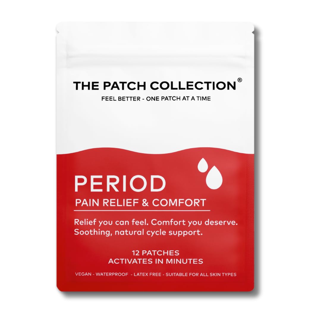 The Patch Collection® – Period Pain Relief Patch | Menthol, Turmeric, Valerian Root, Green Tea, Pomegranate Oil (Pack of 12) The Patch Collection uk supplements