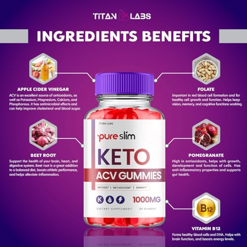 (3 Pack) Pure Slim Keto ACV Gummies, Pure Slim Keto ACV Advanced Weight Loss 1000 MG Titan Labs uk supplements