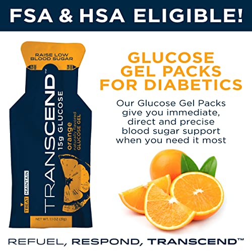 Transcend Glucose Gel Packs - Orange, 30 Pack (1.1oz each) - FSA/HSA Transcend uk supplements