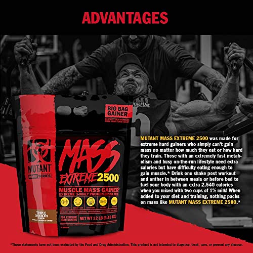 Mutant Mass Extreme Gainer Whey Protein Powder, Build Muscle Size & Strength with High-Density Clean Calories Mutant uk supplements