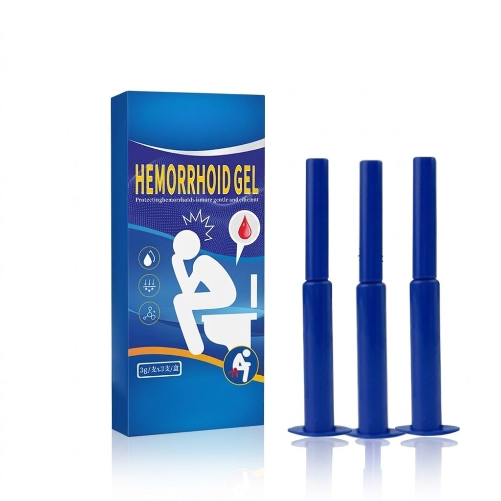 Hemorrhoid Relief Gel with 3 Disposable Applicators - Fast Soothing Cream for Itching & Swelling - Internal & External Treatment (Pack of 3) Aus Healthcare uk supplements