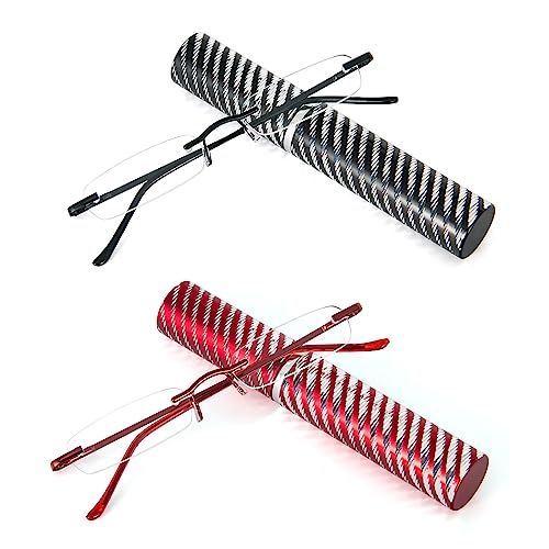 DXYXYO Mini Rimless Reading Glasses for Women Men, 2 Pack Slim Pocket Compact Metal DXYXYO uk supplements