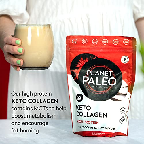 Planet Paleo Keto Collagen Powder (220g, 22 Servings) - Grass-Fed, High Protein Planet Paleo uk supplements