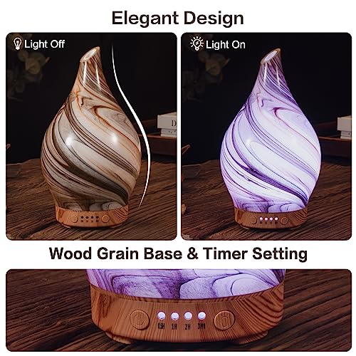 Porseme 100ml Glass Essential Oil Diffuser Aromatherapy Ultrasonic Cool Mist Humidifier 4 Running Hours Porseme uk supplements