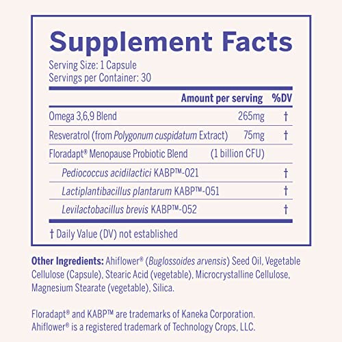 Nouri Menopause Health Probiotic, Menopause Relief for Women - Resveratrol Capsules Nouri uk supplements