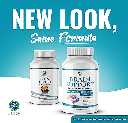 1 Body Brain Support: Twin Pack - 90 Capsules Each - Alpha GPC 1 Body uk supplements