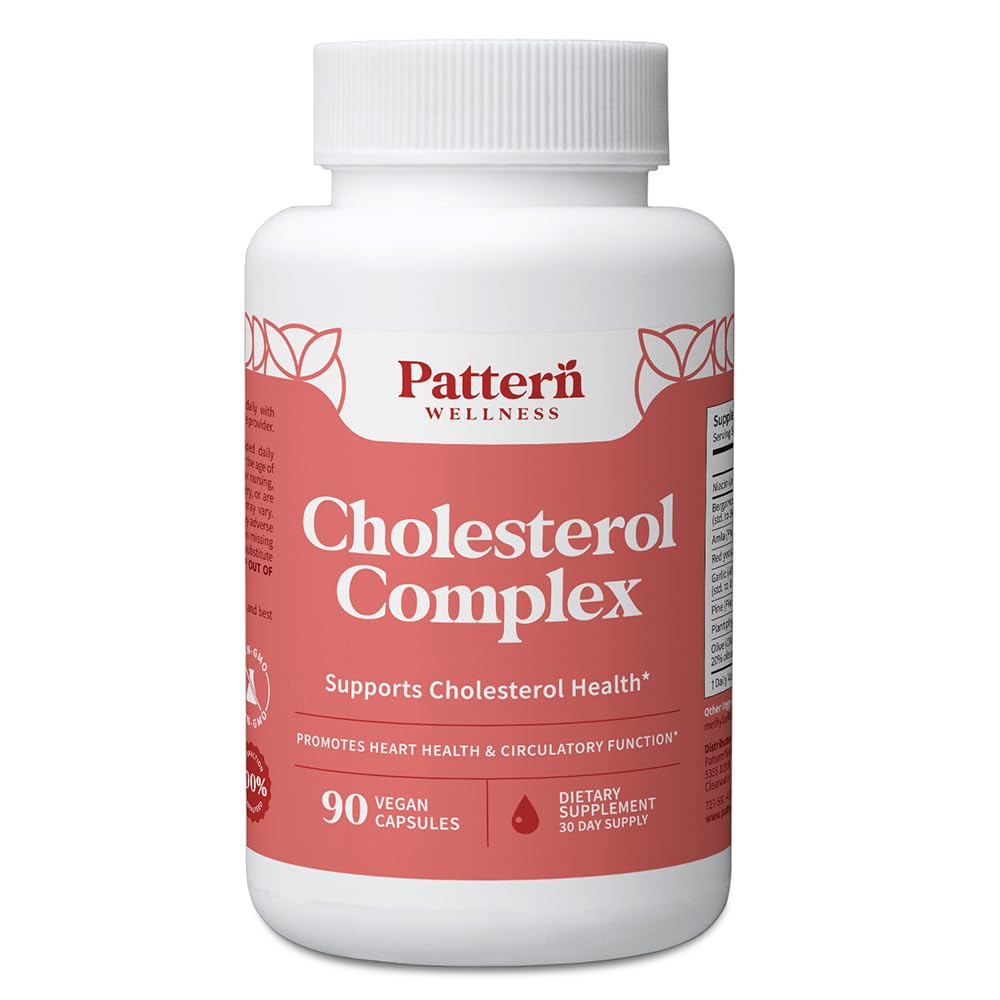 Pattern Wellness Cholesterol Complex Supplement – Supports Overall Well-Being – 3rd Party Lab Tested – 90 Vegan Capsules Pattern Wellness uk supplements
