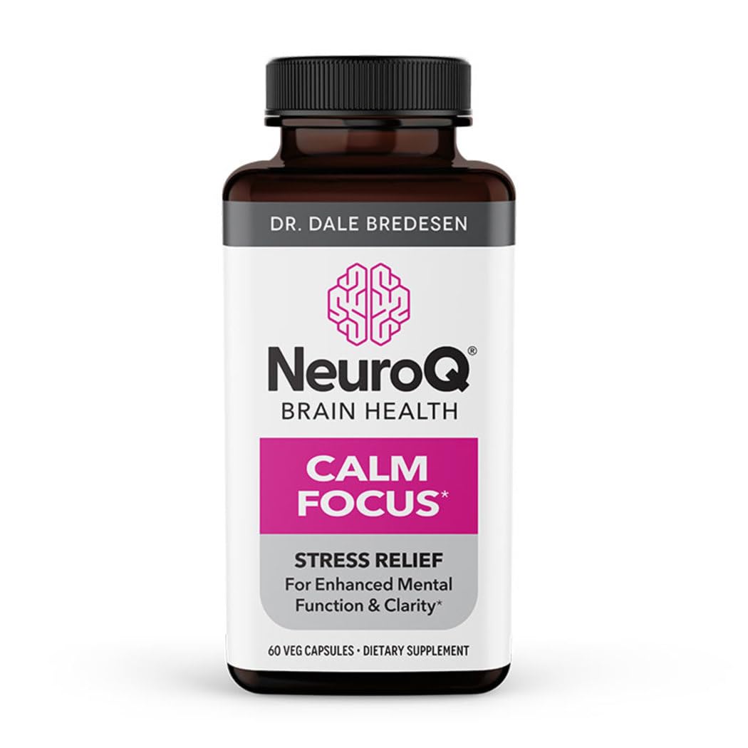 LifeSeasons NeuroQ Calm Focus Capsules - Stress Relief Supplement - Supports Mental Function & Relaxation - Sensoril Ashwagandha, Magnesium, GABA, L-Theanine, Andean Cocoa & Kava Kava - 60 Capsules LifeSeasons uk supplements