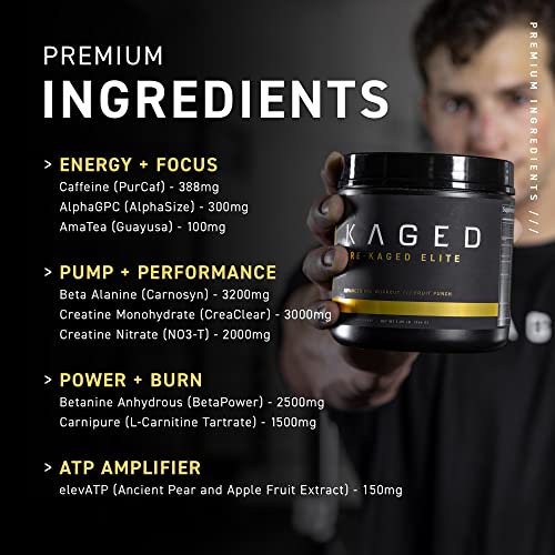 Kaged High Stimulant Pre Workout Powder | Fruit Punch | Pre-Kaged Elite | L-Citrulline Kaged uk supplements