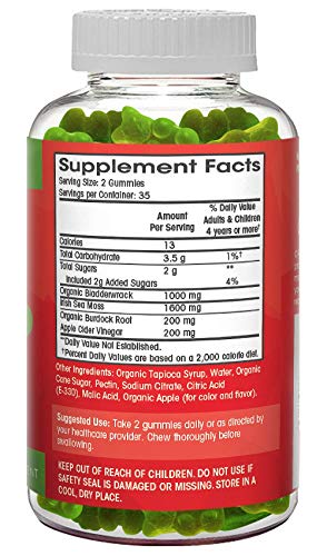 Sea Moss Gummies with Apple Cider Vinegar, Bladderwrack, and Burdock Root Organic Flamingo Supplements uk supplements