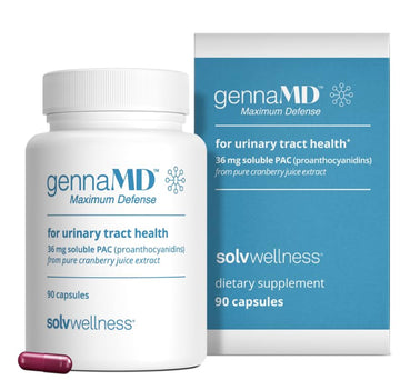 Solv Wellness GennaMD - Maximum UTI Defense - 36 mg Soluble PAC from 100% Cranberry Juice Extract - Highest PAC Concentration in a Small, Easy-to-Swallow Capsule - 90 Capsules Solv Wellness uk supplements