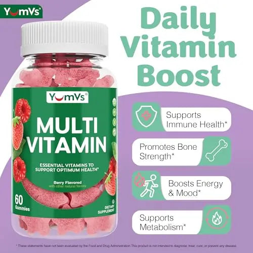 Multivitamin Gummies for Adults, Daily Gummy Vitamin for Women & Men, Immune Support Multivitamin Supplement YUM-V'S uk supplements