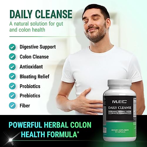 IVL - Daily Cleanse Herbal Colon Health Formula - Detoxification, Probiotic, Digestive Support IVL uk supplements