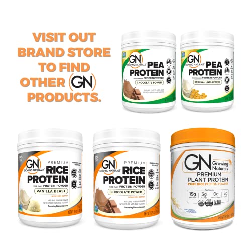 Growing Naturals | Vanilla Rice Powder 15g Plant Protein | 2.8G BCAA, Low-Carb Growing Naturals uk supplements