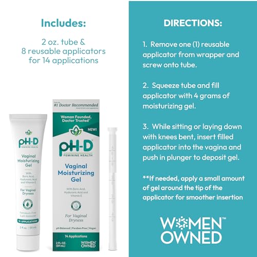 Boric Acid Moisturizing Vaginal Gel with Hyaluronic Acid, Vitamin E for Vaginal Dryness by pH-D pH-D Feminine Health Support uk supplements