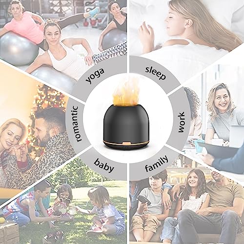 Flame-Light Aroma Diffuser,Ultrasonic Aromatherapy Diffuser with Auto-Off Function Timers Otheya uk supplements