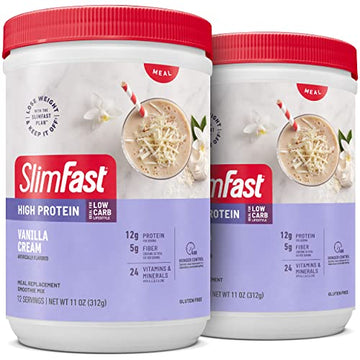 SlimFast Meal Replacement Smoothie Mix, 24 Servings, High Protein, Vanilla Cream, 20g SlimFast uk supplements