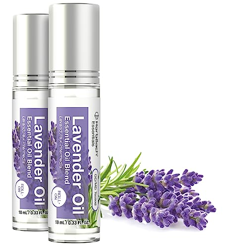 Lavender Essential Oil Roll On Blend | .33 fl oz (Pack of 2) | Roller for Skin | by Horbaach Horbäach uk supplements