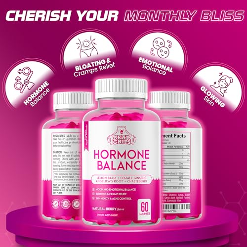 Hormone Balance for Women - PMS Relief Gummies and Bloating Relief for Women Bear Grips uk supplements