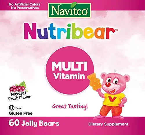 Navitco. Kosher NutriBear Multi Vitamin Great Tasting Jellies - 60 Bears Navitco uk supplements