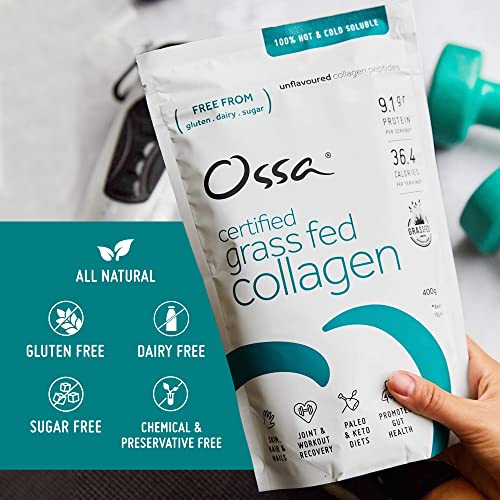 Ossa Certified Grassfed Collagen Peptides Powder-Supplement for Joint, Gut, Hair, Skin & Nails Ossa uk supplements