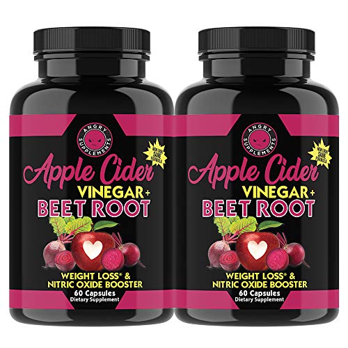 Angry Supplements Apple Cider Vinegar + Beet Root Capsules, Detox Pills, Nitric Oxide Angry Supplements uk supplements
