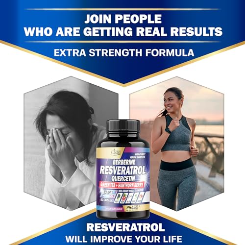 Premium Resveratrol Supplement 25450mg - Healthy Aging, Heart, Brain & Immune Support Organic Cadane uk supplements