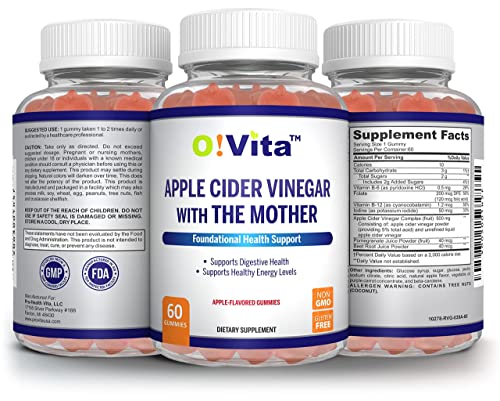 O!VITA Apple Cider Vinegar Gummies with The Mother, Gluten Free, Vegan, Made with Pomagranate O!VITA uk supplements
