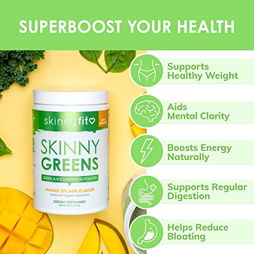 SkinnyFit Mango Splash Skinny Greens, Green Juice Superfood Powder, Natural Energy SkinnyFit uk supplements
