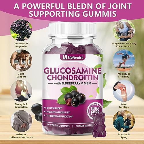 UPNEUTRI Glucosamine Chondroitin Gummies Sugar Free, Extra Strength 1500mg UPNEUTRI uk supplements