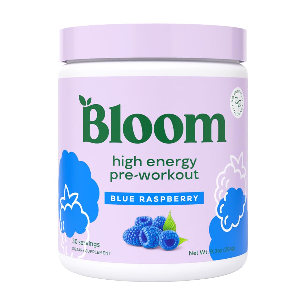 Bloom Nutrition High Energy Pre Workout Powder (Blue Raspberry) - Amino Energy Bloom Nutrition uk supplements