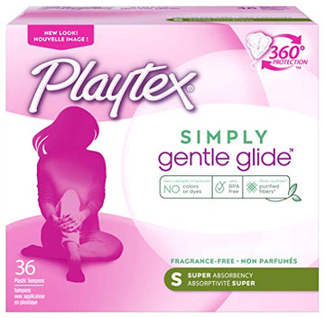 Playtex Simply Gentle Glide Unscented Tampons, Super Absorbency, 36 Count (Pack of 1) PLAYTEX uk supplements