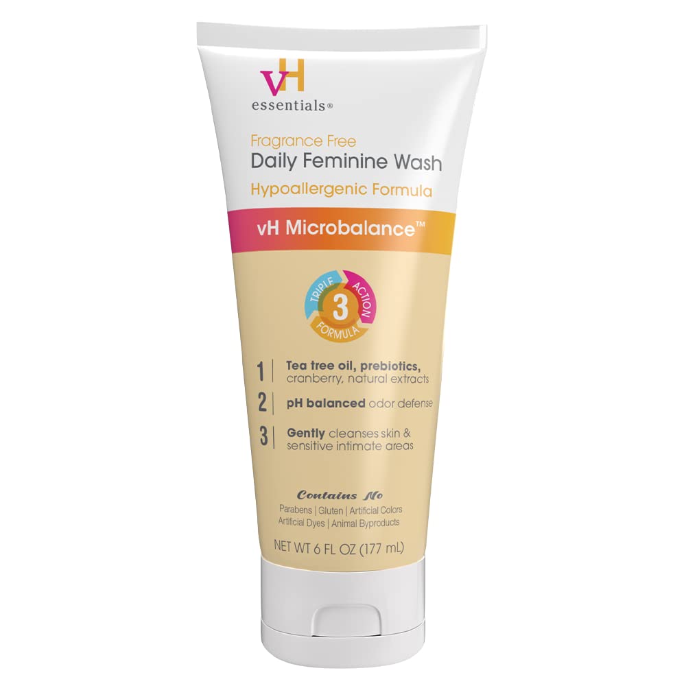 vH essentials Daily Feminine Wash - Fragrance Free, Hypoallergenic with Tea Tree Oil vH essentials uk supplements