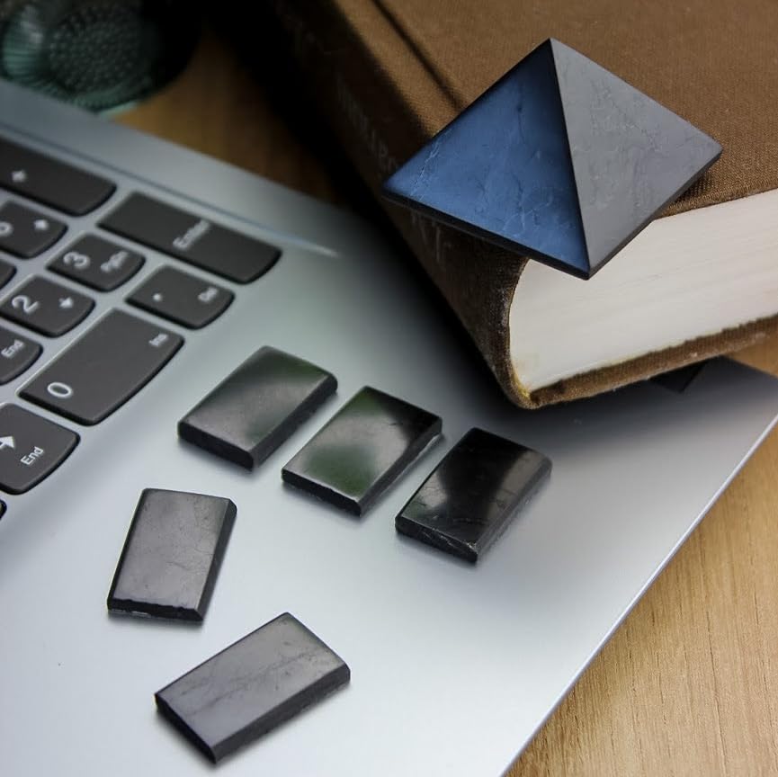 KARELIANMASTERS Shungite Stones Pyramid and Sticker for Phone Set - Crystal Healing Protection KARELIANMASTERS uk supplements