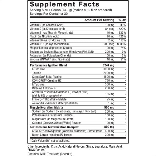 FORCE FACTOR Test X180 Pre-Workout Powder & Energy Supplement, Boost Focus Force Factor uk supplements