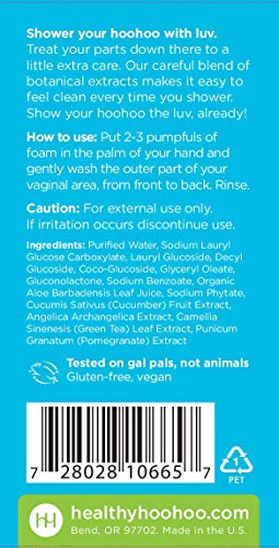 healthy hoohoo Gentle Feminine Foaming Cleanser - All Natural, Paraben- and Fragrance-free (5 fl oz) healthy hoohoo uk supplements