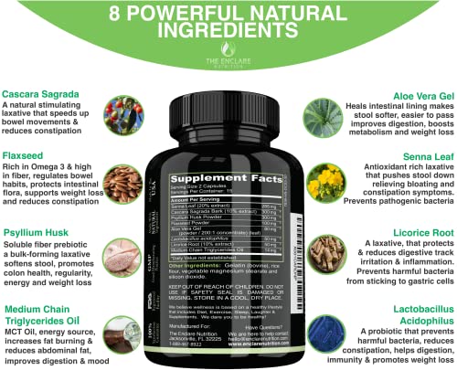 Colon Cleanse Fast-Acting Colon Cleanser Detox; Healthy Bowel Movement THE ENCLARE NUTRITION uk supplements