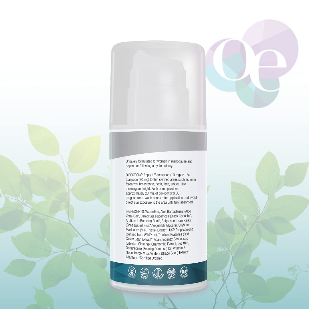 Organic Excellence Balance Plus Therapy - USP Bioidentical Organic Progesterone Cream for Women - with Phytoestrogens - for Menopause Relief and Natural Hormone Balance, 3.3 fl oz (100g) Organic Excellence uk supplements