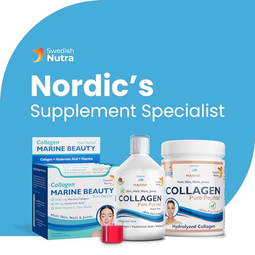 Swedish Nutra Marine Beauty Collagen | High Strength Type 1 & 3 Collagen to Rejuvenate Hair, Skin & Nails Swedish Nutra uk supplements