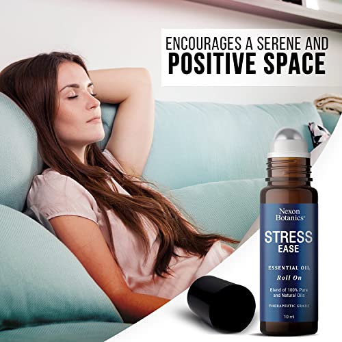 Stress Ease Essential Oil Roll On Blend 10ml - Natural Stress Relief Essential Oils Roll Nexon Botanics uk supplements