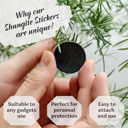 KarelianMasters Shungite Stone Stickers - Natural Stone Adhesive Plates for Phones (Set of 3 Plates) KARELIANMASTERS uk supplements