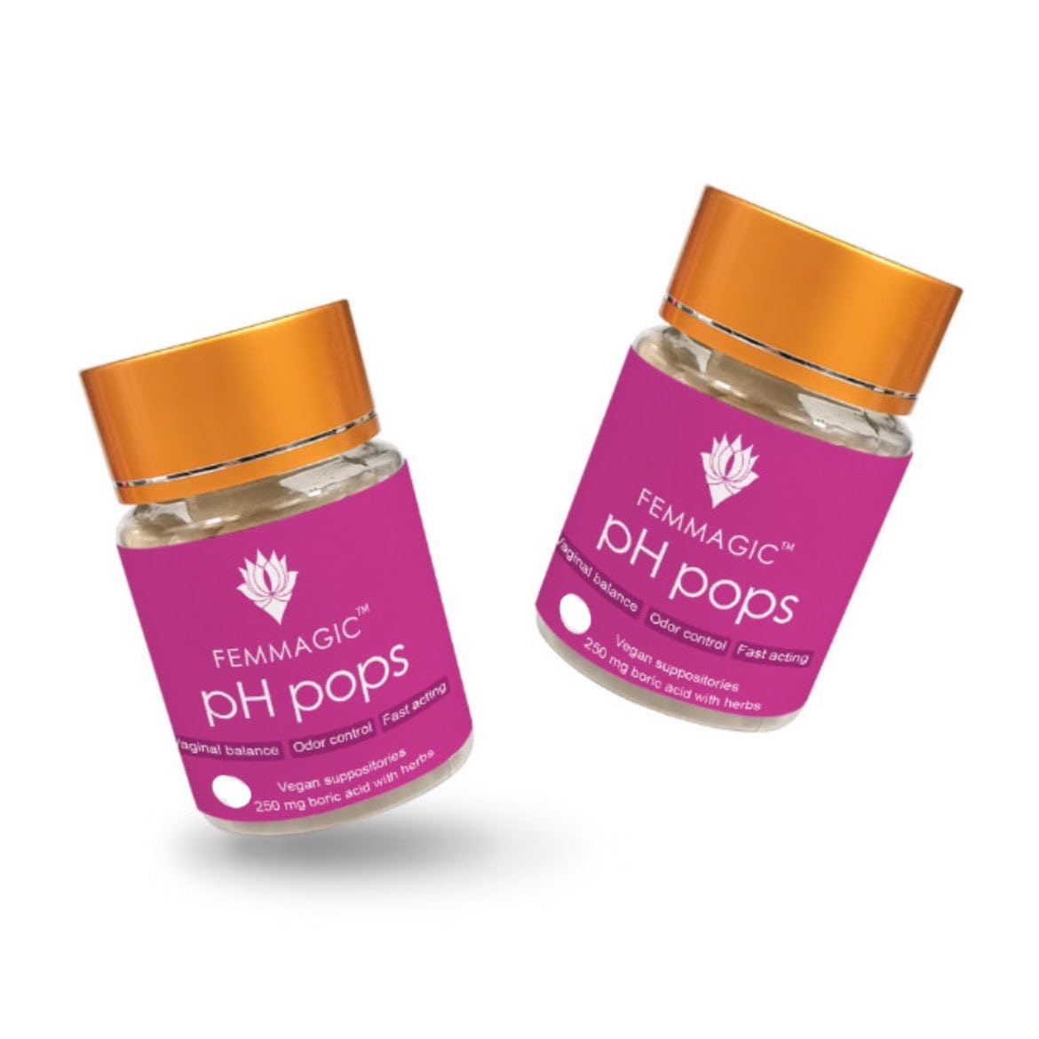 Femmagic - PH Pops (Boric Acid Suppositories), Vaginal Health Support, pH Balance, 100% Pure Boric Acid 600mg, Yeast Infection, BV Treatment, 14 Count FEMMAGIC uk supplements