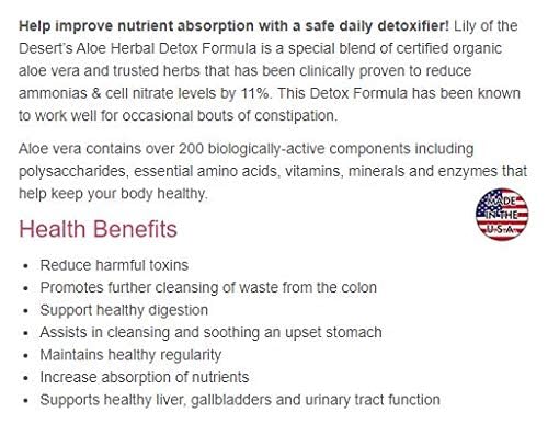 Lily Of The Desert Aloe Vera Detox Formula Lily Of The Desert uk supplements