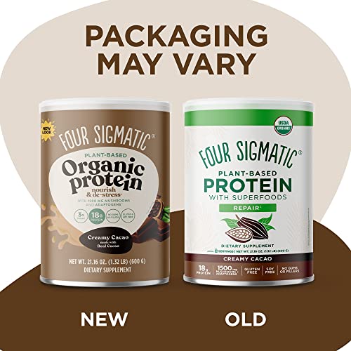 Four Sigmatic Organic Plant-Based Protein Powder Creamy Cacao Protein with Lion’s Mane Four Sigmatic uk supplements