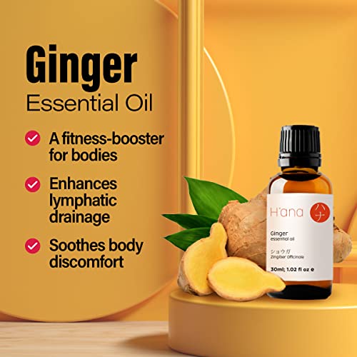 H’ana Pure Ginger Oil for Belly Fat & Pain - 100% Natural Therapeutic Grade Ginger Essentia H'ana uk supplements