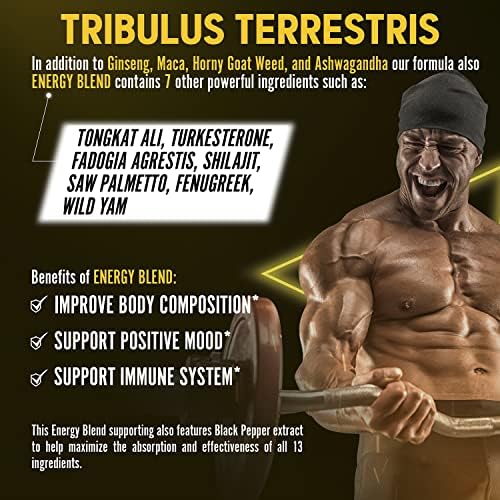 13in1 Tribulus Terrestris Capsules - 16000mg Per Serving with Maca, Horny Goat Weed Zolotus uk supplements
