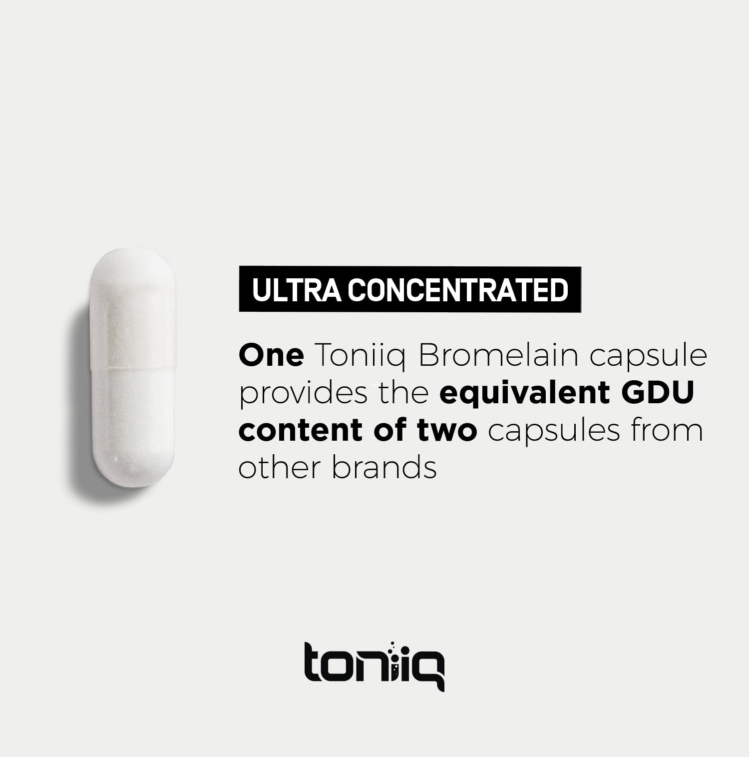 Ultra High Strength Bromelain 500mg - 3600 GDU/Gram - Highly Concentrated and Bioavailable - Third-Party Tested Formula - 120 Vegetarian Capsules - 120 Servings Per Container - Bromelain Supplement Toniiq uk supplements