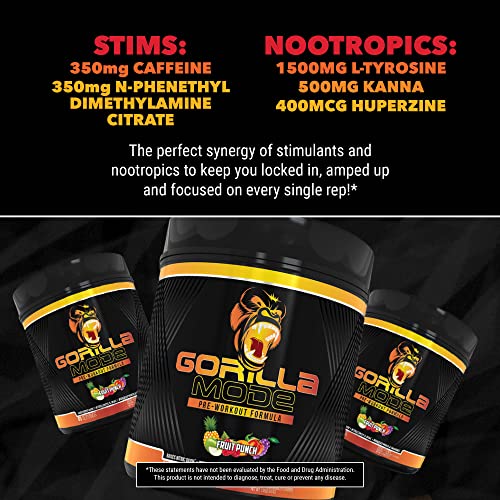 Gorilla Mode Pre Workout - Massive Pumps · Laser Focus · Energy · Power - L-Citrulline Gorilla Mind uk supplements