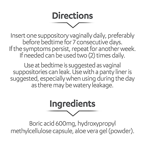 AZO Boric Acid Vaginal Suppositories, Helps Support Odor Control and Balance Vaginal PH AZO uk supplements
