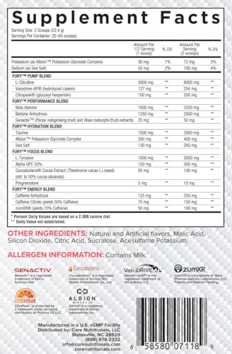 Core Nutritionals Fury V2: Pre-Workout Powder to Maximize Performance in The Gym Core Nutritionals uk supplements
